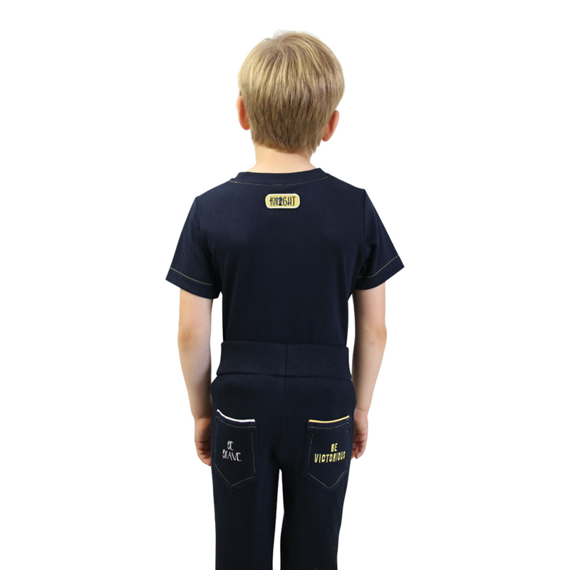 Little Knight Be Brave T-Shirt - Navy/Yellow-1